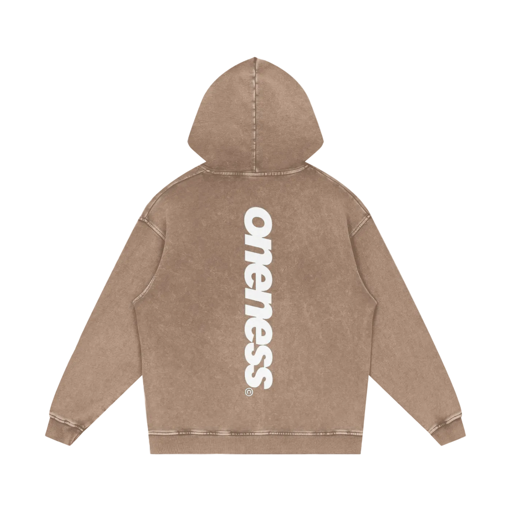 Snow Washed Loose Cotton Hoodie