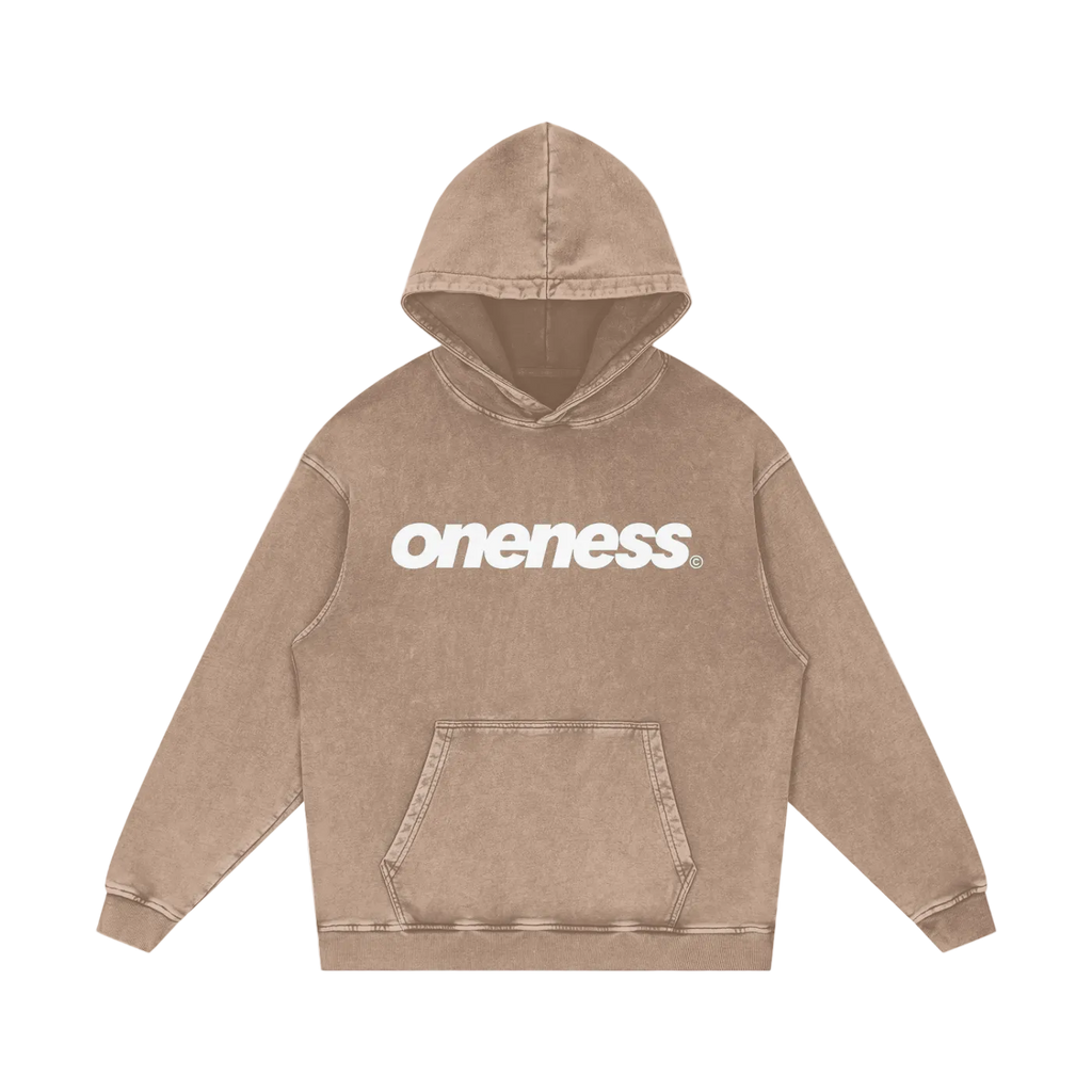 Snow Washed Loose Cotton Hoodie